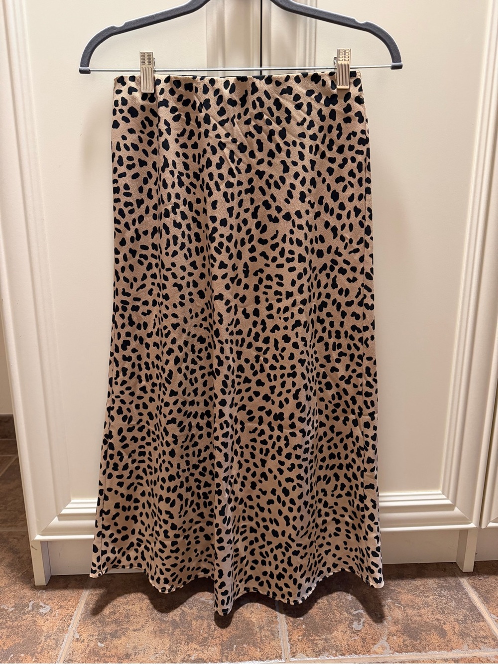 Sanctuary Beige and Black Leopard Print Midi Skirt